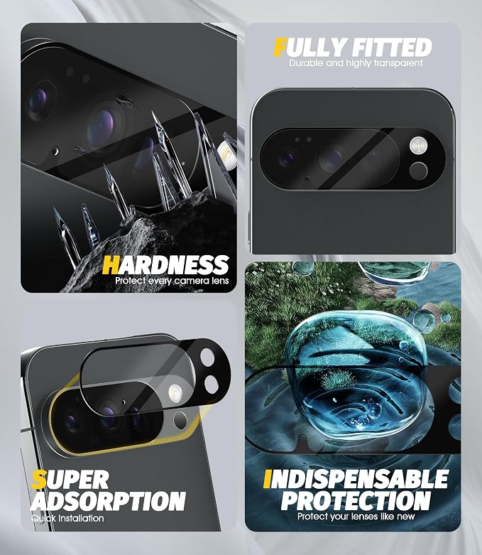 Orzero (5 Pack) Camera Lens Protector for Google Pixel 10 Pro, Protector de Cámera Tempered Glass 9H Precise Camera Cutouts Anti-Scratch Does Not Affect Night Shots and Flash - Image 4