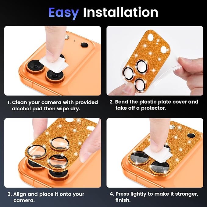 Tensea for iPhone 17 Pro Max Camera Lens Protector, Metal Aluminum Alloy Tempered Glass Cover Camera Screen Protector Accessories, Case Friendly - Image 7