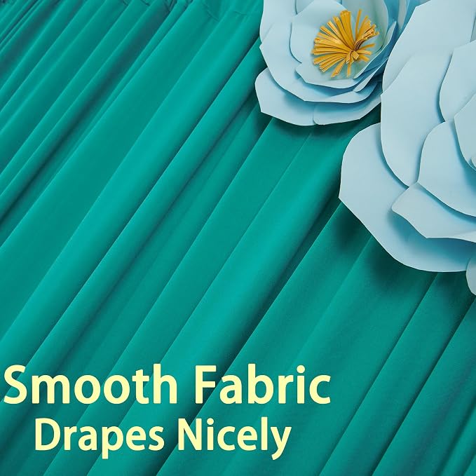 20ft x 10ft Wrinkle Free Turquoise Backdrop Curtains for Parties, Polyester Photo Backdrop Drapes 2 Panels 5x10ft for Wedding Birthday Party Photography Background - Image 5