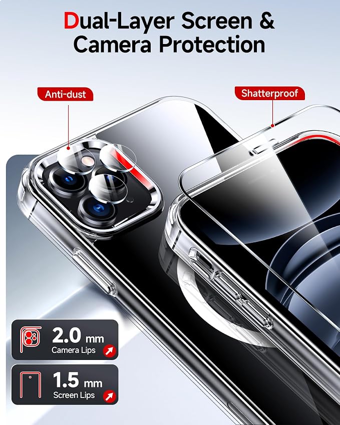 LeYi for iPhone-11-Pro Case Clear: Screen Protector X2 + Camera Cover X2[ MagSafe Compatible] Magnetic iPhone 11procase Military-Grade Protective Cases for i Phone iphone11 11Pro, Transparent - Image 3