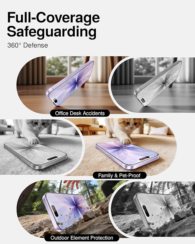 SMARTDEVIL 2 Pack Tempered Glass Screen Protector for iPhone 17 | SmartPull Box Bubble-Free Instant Install Applicator, 9H Military-Grade Protection, Case-Friendly - Image 3
