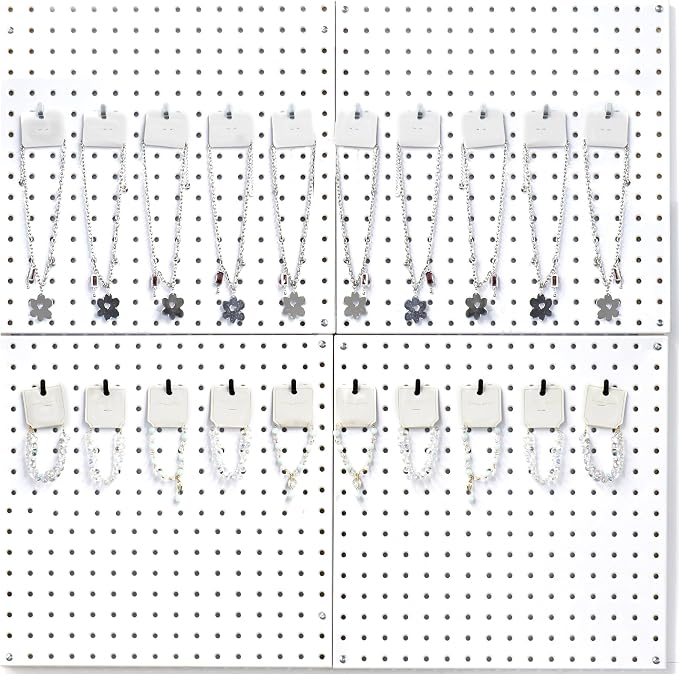 HUHOLE 50PC Pegboard Picture Hangers for 1/8 & 1/4 Inch Pegboards | U Shape Display Hooks with 10 lb Capacity for Pictures, Jewelry, Keys, Lanyards, Arts, Crafts and Retail - Image 6