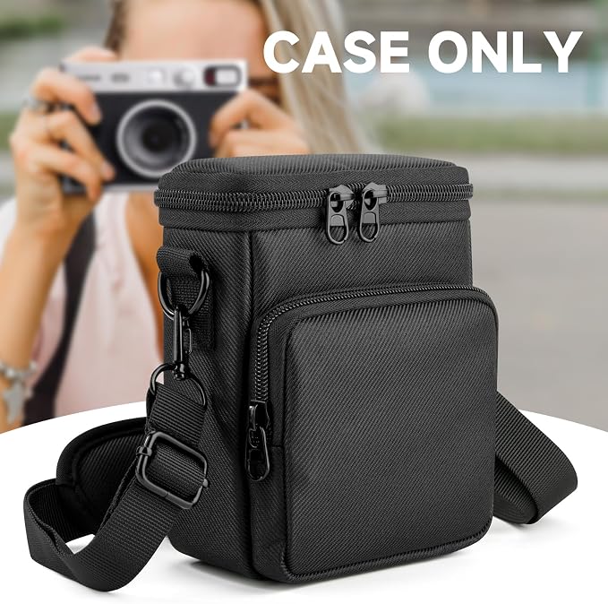Travel Case for Fujifilm Instax Mini EVO Hybrid Instant Camera | Portable Storage Bag with Adjustable Strap & Belt Loop, Compatible with LiPlay+ Hybrid Instant Camera, Black, Case Only - Image 2
