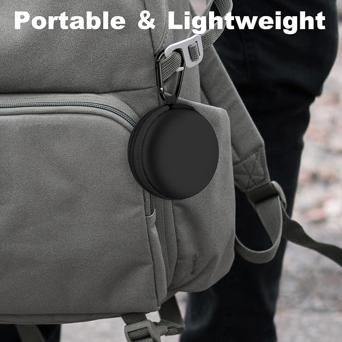 Square + Round Earbud Case Portable EVA Carrying Case Storage Bag Cell Phone Accessories Organizer with Carabiner for Earphone, Earbud, Earpieces, SD Memory Card, Camera Chips, Black * 2 - Image 8