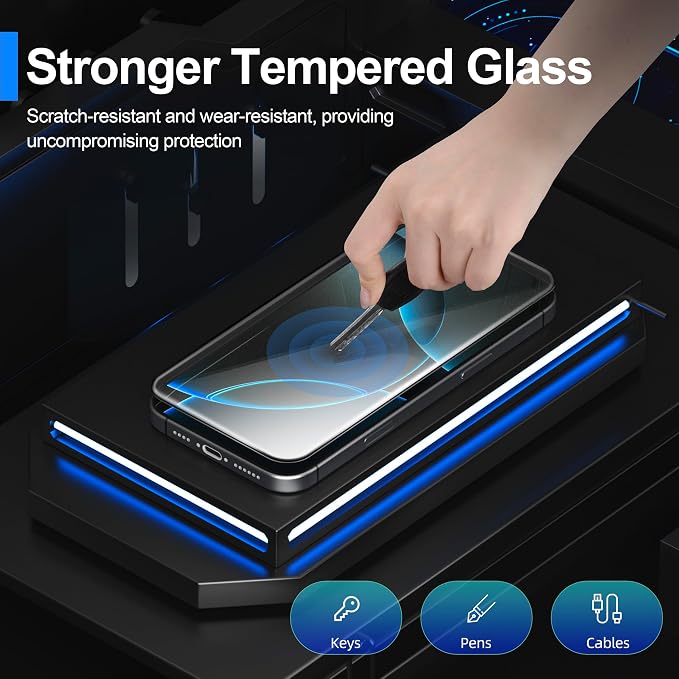 Ailun Screen Protector + Camera Lens Protector for iPhone 16 Pro Max | 3+3 Pack, 6.9 inch, Installation Frame, Case Friendly, Tempered Glass - Image 2