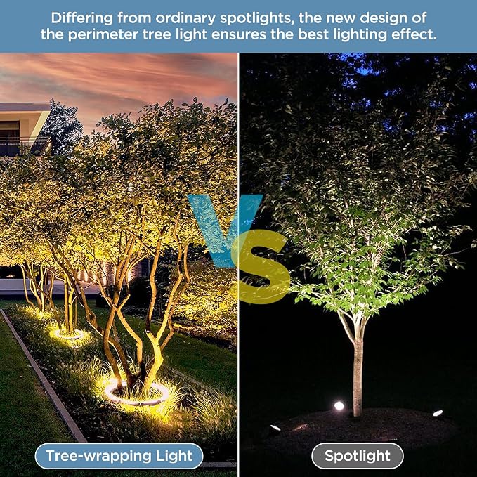 Outdoor Landscape Lights for Trees, Round Tree Lighting,12W 1680 lumens, DC 24V Low Voltage Landscape Lights (1 Piece for Expanding) - Image 6