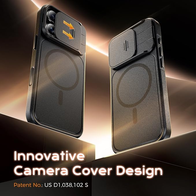 TOCOL for iPhone 16 Pro Max Case with Slide Camera Cover, Kickstand and Camera Control Button, Fit for MagSafe, Rugged Solid Phone Case, Non-Slip, Drop Protection, Space Black - Image 3