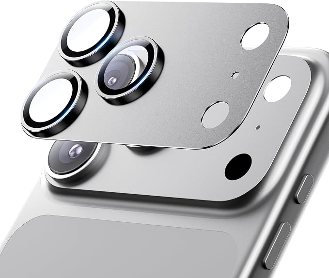 for iPhone 17 Pro Max Camera Lens Protector - 12FT Shatterproof | Military Grade Protection, Strong Adsorption, 9H+ Tempered Glass Camera Screen, Full Protective Cover, Case Friendly, White by Hoerrye
