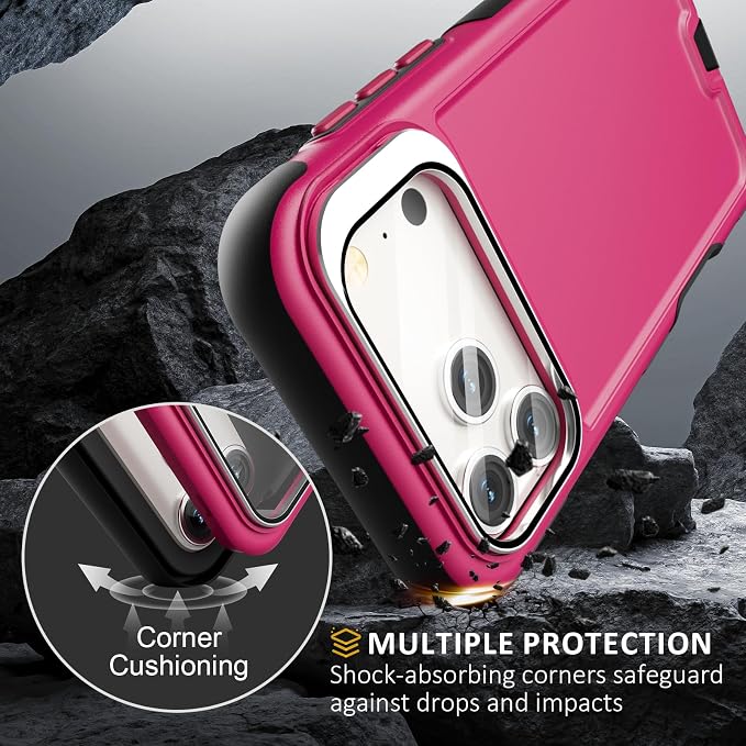 Follaroma Magnetic for iPhone 17 Pro Max Case with Camera Stand, Hot Pink | Built-in Glass Camera Cover Stand,Compatible with MagSafe,Heavy Duty Shockproof Protective,Military-Grade Anti-DropDual Case - Image 5