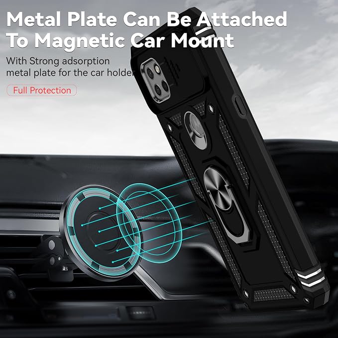 for Moto One 5G Ace Case Moto G 5G(2020) Case,with Nano Explosion-Proof Film[2 Pack], Military Grade Shockproof with Kickstand Protective Case for Motorola Moto One 5G Ace,Inky - Image 7