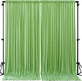 24ftx10ft Wrinkle Free Green Backdrop Curtain - 10 Feet Photography Backdrop Drapes, Silky Polyester Back Drop Cloth for Wedding Baby Shower Balloon Arch Background by Unknown