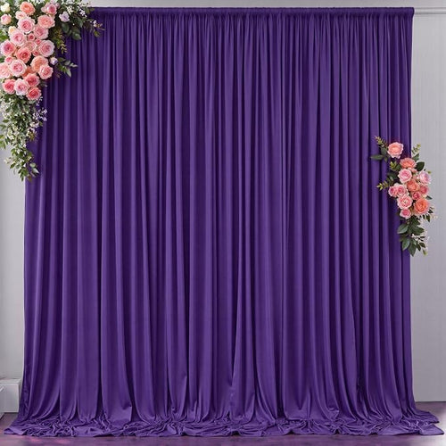 10 ft x 8 ft Wrinkle Free Purple Backdrop Curtain for Parties, Polyester Purple Photo Backdrop Drapes for Wedding Birthday Party Baby Shower,5ft x 8ft,2 Panels by Outpain