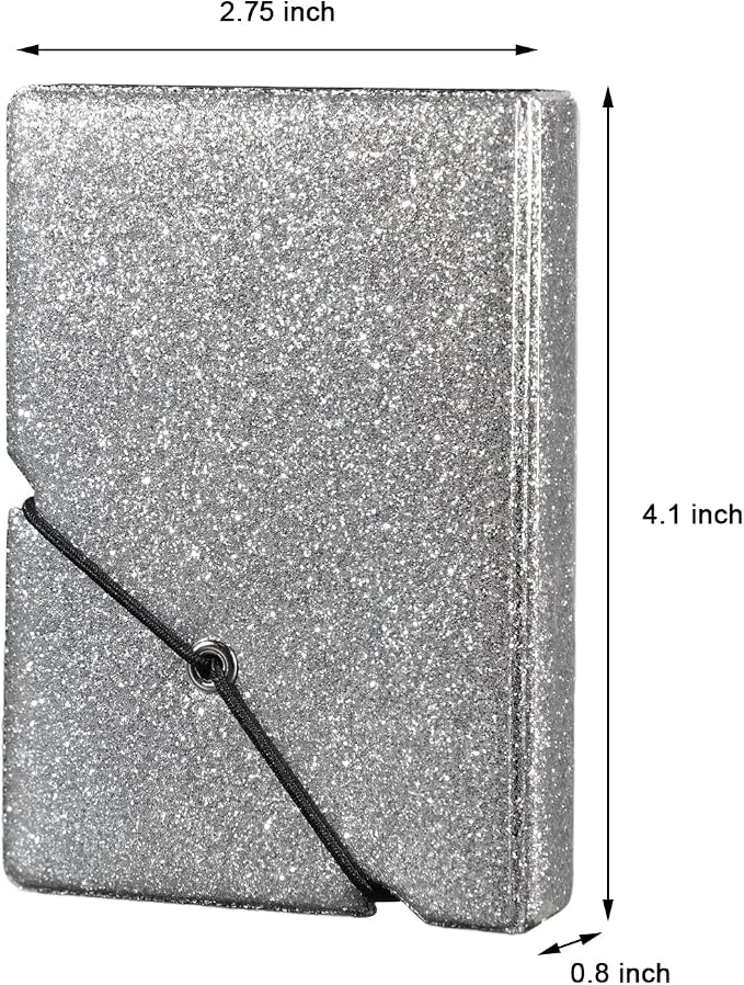 2x3 Instax Mini Photo Album, 28 Pockets. Glitter Silver, 1PK | Portable Wallet Size Album Stores 2x3 inch Instant Photos. Fits Polaroid, Instax Mini, Kodak Mini Prints and Zink. - Image 2