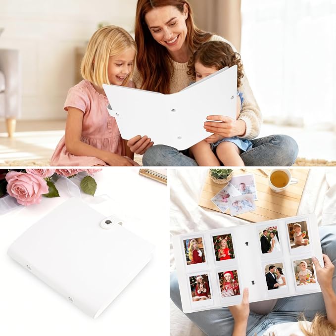 Veicevol 320-Pocket 2x3 Photo Album for Instax Mini and Polaroid, White | PU Leather Cover Keeps, Fits Instax Mini and Polaroid 2x3 Photos, Protects Travel, Wedding and Family Memories - Image 8