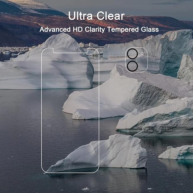 Ailun Screen Protector+Camera Lens Protector for iPhone 12 Mini, 2+2 Pack | 5.4 inch, Tempered Glass Film, HD - Image 4