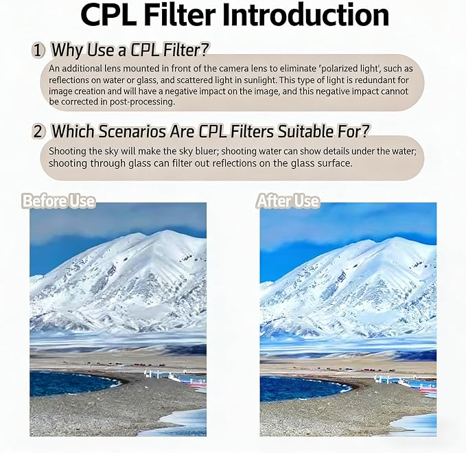 52mm Clip-On CPL Filter for iPhone Android Phone | Circular Polarizing Lens to Eliminate Glare & Boost Color, Optical Glass with Universal Clip Mobile Photography for iPhone 17 16 15 14 13 12 11 - Image 6