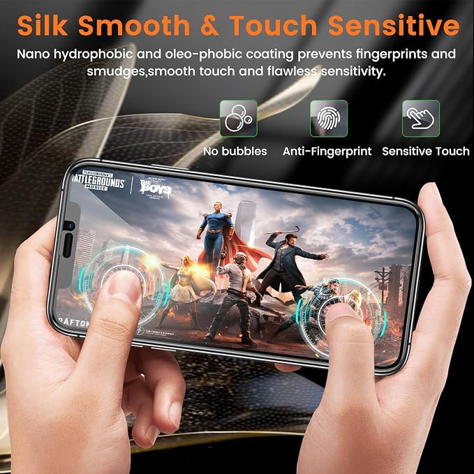 Lesakit 3+3 Pack Privacy Screen Protector for iPhone 11 6.1-Inch with 3 Pack Camera Lens Protector, Anti Spy Tempered Glass Film 9H Hardness Bubble Free Case Friendly - Image 7