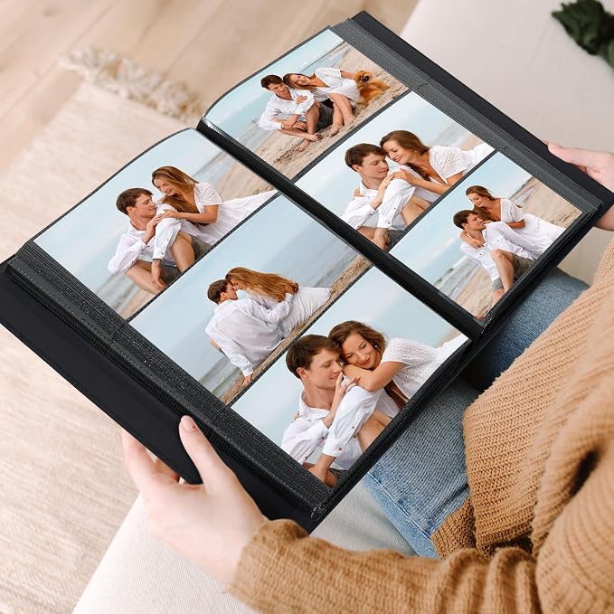 4x6 Slip In Photo Album Holds 300 Pockets Cloth Cover Navy Blue | DIY cover window, Acid free pages, PVC free pockets, Family Travel Wedding, Gift ready - Image 4