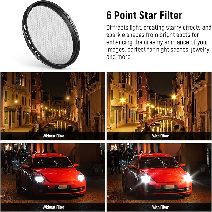 NEEWER 67mm 7 Pack ND Filter Set Compatible with Android Samsung Google Pixel Huawei Xiaomi Clip On CPL+ ND32 + Starlight + GND (Red/Orange/Yellow/Blue) Camera Lens Photography Accessories Kit, FL-P11 - Image 6