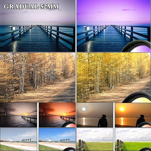 10 in 1 Phone Camera Lens Kit, 52mm Clip-on Glass CPL Polarizing Lens for iPhone with 10 x Macro Lens, 7 Color Lens Filters and CPL Filter - Image 2