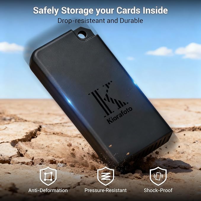 Pop-up Small TF Memory Card Case Holder for 8 TF MSD Cards with Carabiner, Portable Anti-Shock Splash-Proof MicroSD Card Case Storage Protector Organizer Keeper Container, Card Remove Tool Included - Image 5