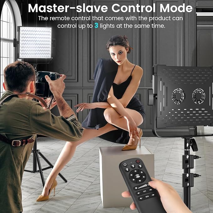 2-Pack RGB Photography Lighting Kit, 50W Bi-Color Professional LED Studio Lights, 2300k~8500k Dimmable Photo Lights for Photography Filming Camera Video Recording Stage Shooting Streaming TikTok - Image 4
