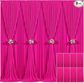 8 Panels Fuchsia Backdrop Curtain for Parties Birthday Party Wrinkle Free Hot Pink Photo Curtains Backdrop Drapes Fabric Decoration for Wedding 40ft(W) x 10ft(H) by Tao-GePartyDecorations