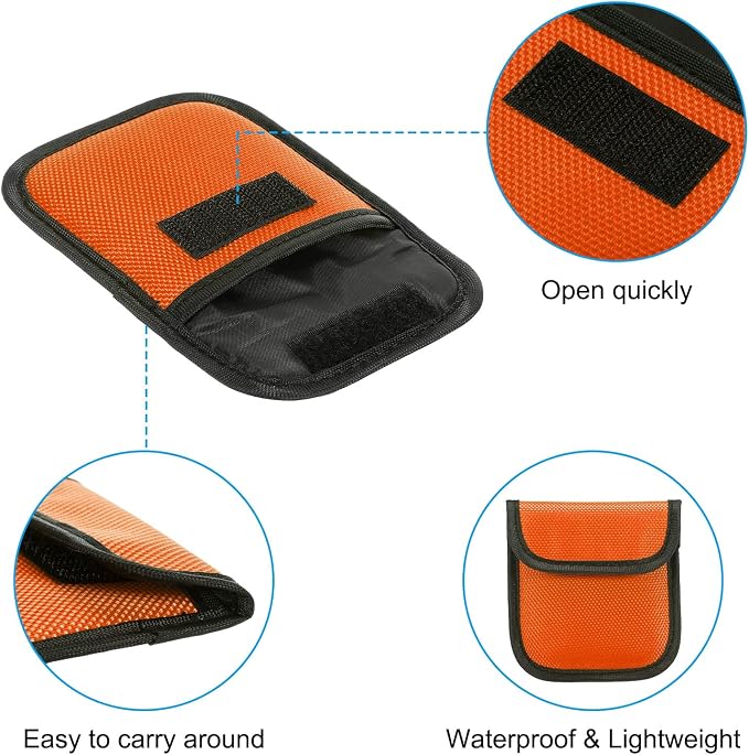 PATIKIL 2 Pcs Lens Filter Case, Camera Filter Case Portable Lens Filter Pouch Photography Fit Camera Bag Coat Pocket Drone for 25mm-58mm, Orange - Image 4