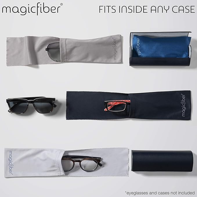 MagicFiber Soft Microfiber Glasses & Sunglasses Pouch Case, Eyeglass Bag | Built-In Cleaning Cloth, Slim Eye Sleeve or Jacket for Men & Women, Reading Glasses - Image 4
