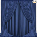 Navy Blue Backdrop Curtains - Wrinkle-Free Polyester Photography Drapes for Wedding, Baby Shower, Birthday, Graduation Party Decorations - 16 X 10FT by WishCare