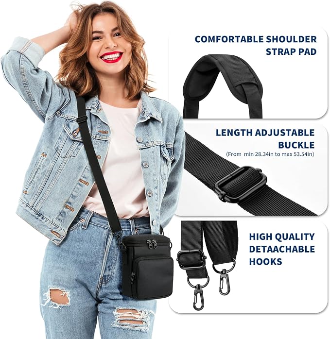 Travel Case for Fujifilm Instax Mini EVO Hybrid Instant Camera | Portable Storage Bag with Adjustable Strap & Belt Loop, Compatible with LiPlay+ Hybrid Instant Camera, Black, Case Only - Image 6
