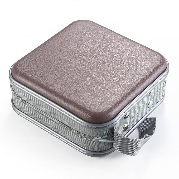 LIOVODE DVD Case, 48 Capacity Hard Plastic CD Case Holder for Car | DVD Storage, Hand Strap, Zipper Closure, Scratch-Resistant Sleeves, CD Storage for Music Blu-Ray Game Disc for Travel Office - Image 5