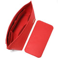 Doxo Purse Organizer Insert for Handbags & Base Shaper 2pc Set, Felt Neverfull MM Organizer Insert, Tote Bag Organizer with Zipper Pocket and Bottle Holder, Fit Speedy 30 Neverfull MM and More,Red-L by Doxo