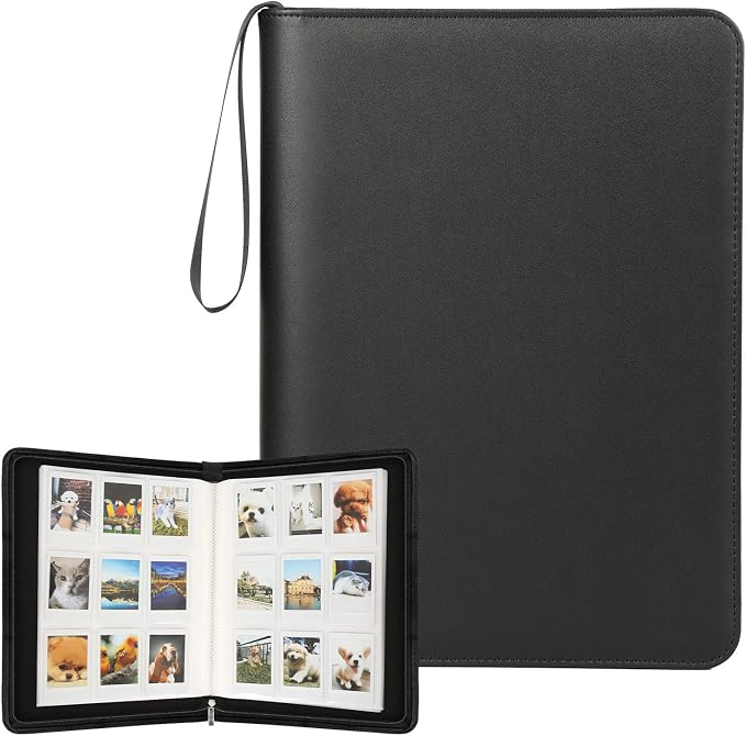 Veicevol 540-Pocket 2x3 Photo Album for Instax Mini and Polaroid, Black | PU Leather Cover Keeps, Fits Instax Mini and Polaroid 2x3 Photos, Protects Travel, Wedding and Family Memories by VEICEVOL