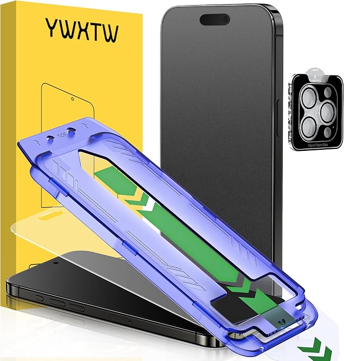 YWXTW 2 Pack Matte Screen Protector for iPhone 14 Pro Max 6.9 Inch + 1 Set Camera Lens Protector, Anti Glare Anti Fingerprint 14 Pro Max Glass Screen Protector, Bubble Free, Smooth as Silk by YWXTW