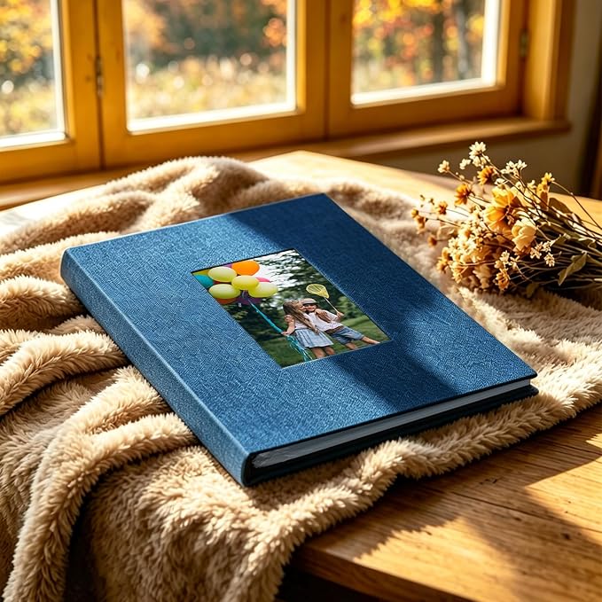 Photo Album 8x10 Linen Picture Book 26-Page Album Holds 52 Photos Art Presentation Folder for Picture or Certificates Storage - Image 3
