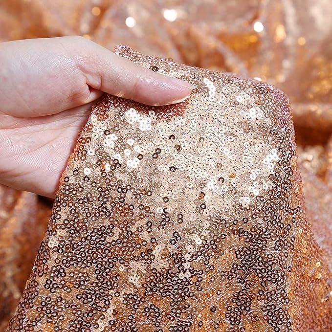 Poise3EHome 6FT x 8FT Sequin Photography Backdrop Curtain for Party Decoration, Rose Gold - Image 4