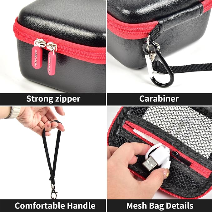 ANKHOH Case for Polaroid Go Gen 2/3, for Polaroid Go 9035/9071/9070 | PU shell with padded interior and removable wrist strap stores film, photos and cables, Case Only - Image 2
