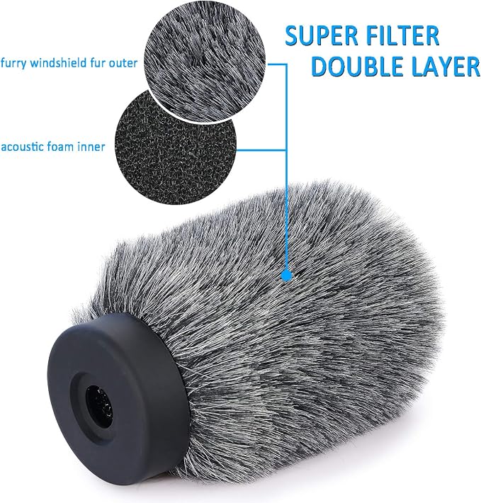 YOUSHARES Deadcat Wind Muff for Rode NTG4,MKE 600 Shotgun Microphones, Audio-Technica AT875R Shotgun Microphones, Windscreen Up to 4.7" Long - Image 6