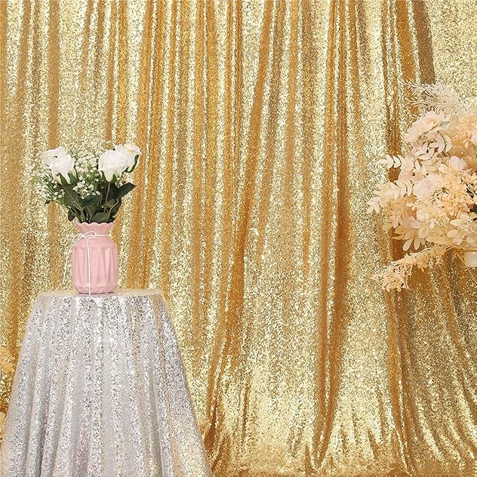 Gold Sequin Backdrop,5FT x 7FT Sequin Photography Backdrop Curtain for Party Decoration - Image 8