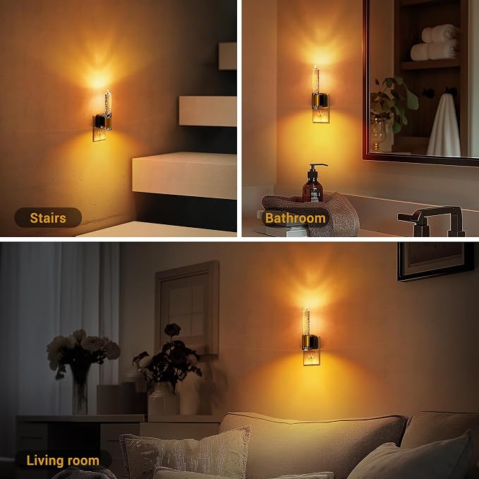 JandCase Night Light, Flameless Candle Night Lights Plug into Wall, 1 Pack | Dusk to Dawn Sensor Aesthetic Automatic Nightlight, Dimmable Amber LED Nightlights, Decorative nite light for Adults Bathroom - Image 5