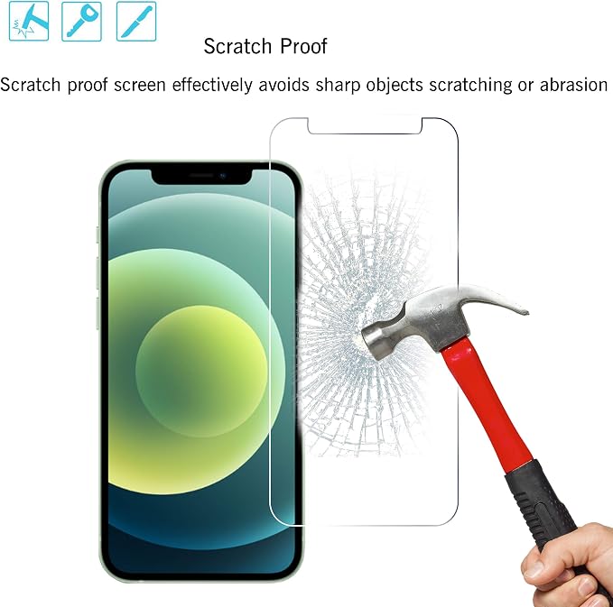 Ailun Screen Protector+Camera Lens Protector for iPhone 12 Mini, 2+2 Pack | 5.4 inch, Tempered Glass Film, HD - Image 5