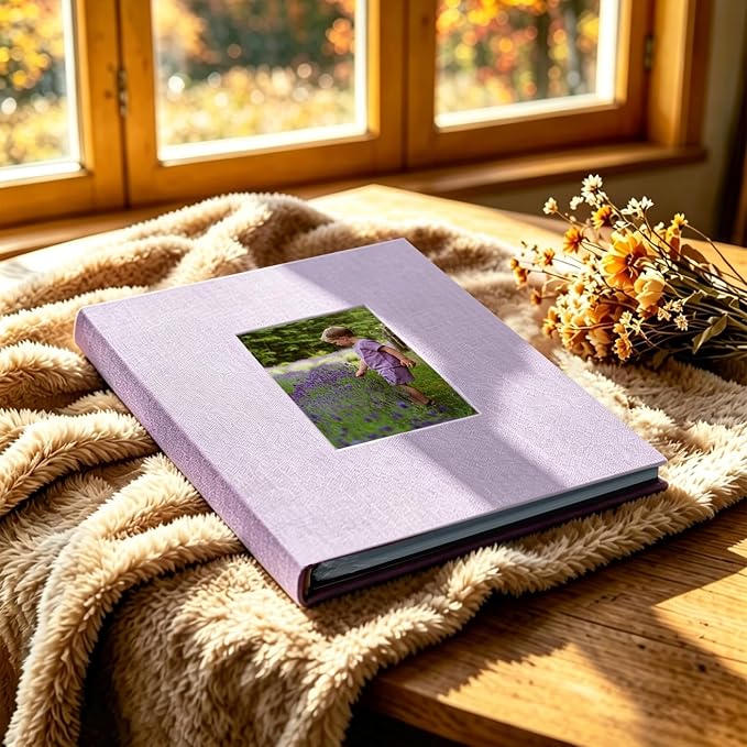 Photo Album 8x10 Linen Picture Book 26-Page Album Holds 52 Photos Art Presentation Folder for Picture or Certificates Storage - Image 3
