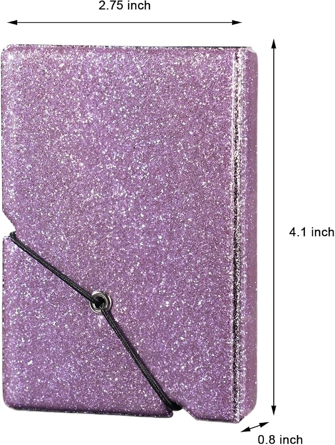 2x3 Instax Mini Photo Album, 28 Pockets. Glitter Purple, 1PK | Portable Wallet Size Album Stores 2x3 inch Instant Photos. Fits Polaroid, Instax Mini, Kodak Mini Prints and Zink. - Image 2