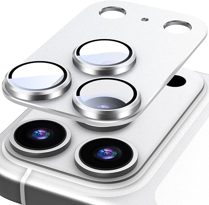 Suoman for iPhone 17 Pro Camera Lens Protector-Sliver | [All-in-one Frosted] [Strong-Adhesion] Metal Frame Tempered Glass Camera Lens Cover by Suoman