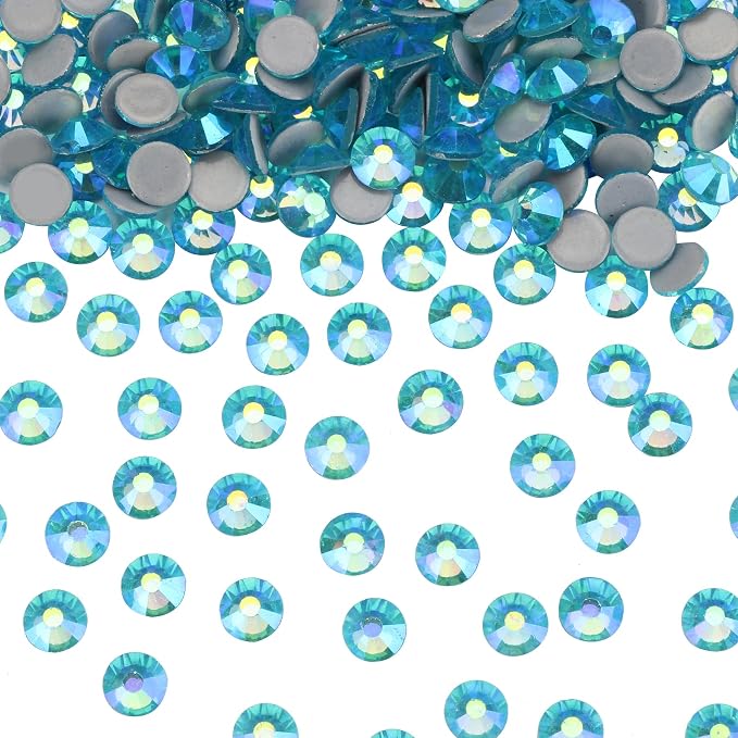 Jollin Hotfix Rhinestones Flatback Crystal Gems 2mm SS6, Aquamarine AB | 2880pcs Hot Fix Crystals Glass Rhinestones for Bedazzling, Crafting, Clothes, Shoes & Accessories DIY Decoration - Image 2