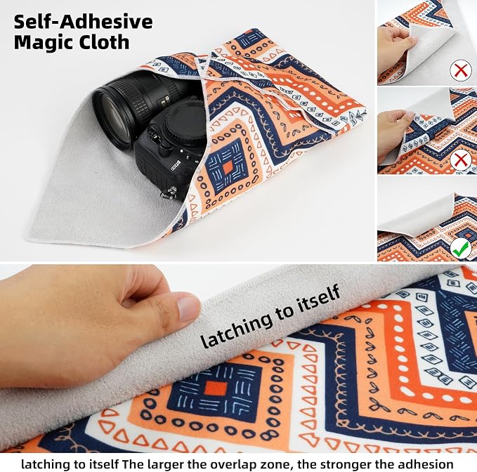 Camera Wrap, Protective Wrap Anti-Scratch Lens pouche, Magic Self-Adhesive Cloth, Universal Storage Cloth for DSLR, Smartphones, Laptops, electronics,Cosmetic,whatever you need to protect - Image 3