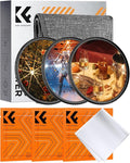 K&F CONCEPT 82mm Star Filters Kit 3pcs 4+6+8 Points Starburst Filters Set | 18 Layer Coating Ultra Slim Optical Glass Camera Lens Filter with 3 Cleaning Cloth Nano-K Series FS306 by KFCONCEPT