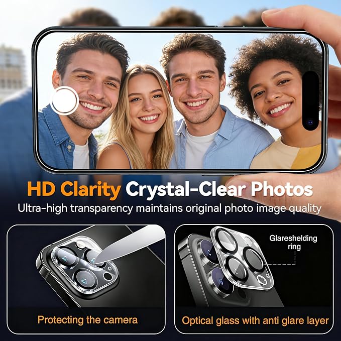 Wiaocit Tempered Glass Privacy Screen Protector for iPhone 15 Pro | 3+3 Pack, 9H Hardness, Camera Lens Protector, Installation Frame, Bubble Free, Case Friendly - Image 6