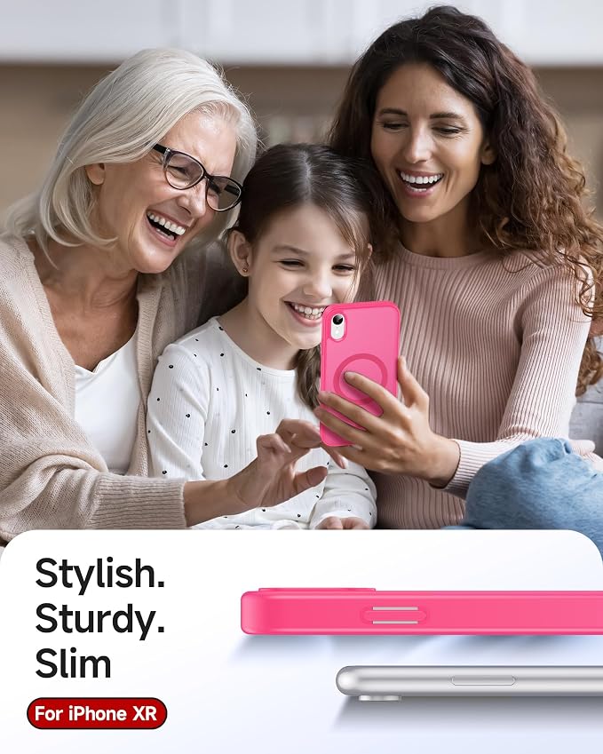 LeYi for iPhone-XR Cases Pink with Screen Protector X2 + Camera Cover X2:[ MagSafe Compatible] Magnetic Slim Cases for i Phone 10 iphoneXR Military Grade Protective Girls Funda para 10XR, Hot Pink - Image 6